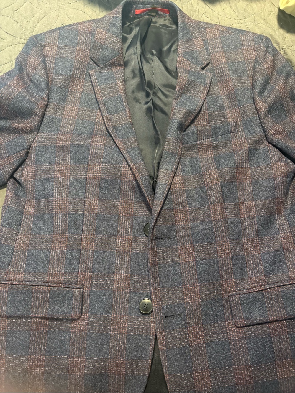 Hugo Boss Men's Plaid Two-Button Blazer in Blue and Brown